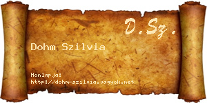 Dohm Szilvia névjegykártya